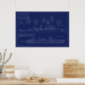 Poster Plans de navire USS The Sullivans (Cuisine)