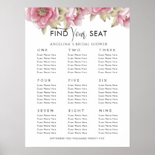 Poster Plans de table 9 tables Baby Shower