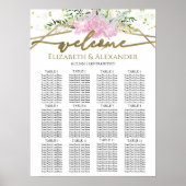 Poster Plans de table de mariage printanier aux fleurs sa (Devant)