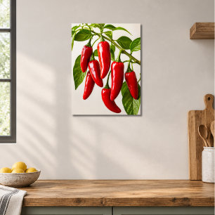 Poster Plant de piment rouge Jalapeno