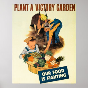 Poster Plante a Victory Garden - 2ÈME GUERRE MONDIALE Vin