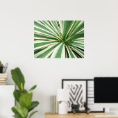 Poster Plante Agave Vert et blanc rayé (Bureau à domicile)