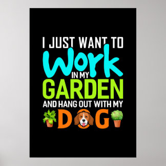 Poster Plante Aime Dans Mon Jardin Avec Mon Chien