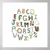 Poster Plante Alphabet Nature Nursery Botanique ABC (Devant)
