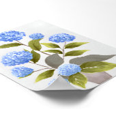 Poster Plante Blue Hydrangea | Belle aquarelle florale (Coin)
