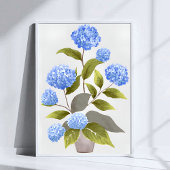Poster Plante Blue Hydrangea | Belle aquarelle florale