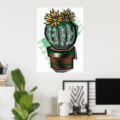 Poster Plante Cactus Dans Un Pot (Bureau à domicile)