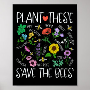 Poster Plante Ces Sauvez les abeilles Fleur sauvage Jour
