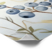 Poster Plante d'aquarelle de fruits bleuets de mer Imprim (Coin)