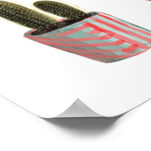 Poster Plante de Cactus aquarelle (Coin)