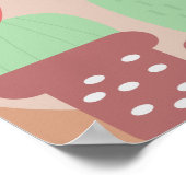 Poster Plante de cactus en pot en argile et formes d'art  (Coin)