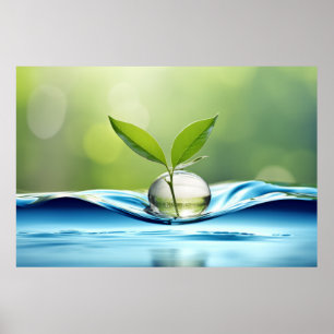 Poster Plante de goutte d'eau nature paisible