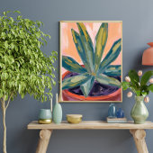 Poster Plante de maison en pot botanique moderne aquarell