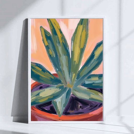 Poster Plante de maison en pot botanique moderne aquarell