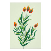 Plante de printemps de l'art botanique Abstrait