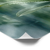 Poster Plante d'orchidée rose sur fond de bambou (Coin)