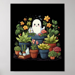 Poster Plante fantôme Lady Halloween Ghoarly Garding Plan