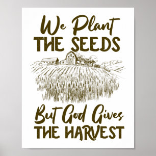 Poster Plante Fermier Les Graines Mais Dieu Donne La Réc
