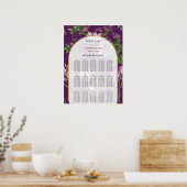 Poster Plante Florale Vert Or Mariage Carte de siège (Cuisine)