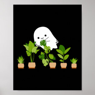 Poster Plante Lover Cute Halloween Ghost Cadeau