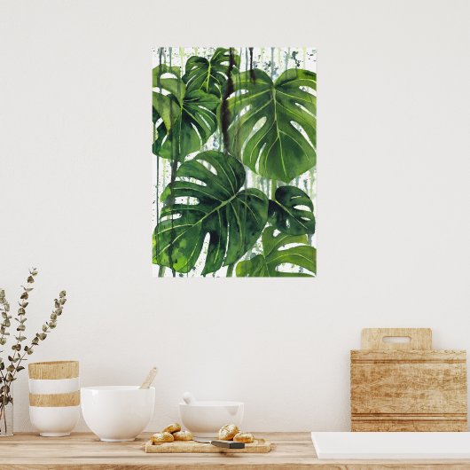 Poster Plante Monstera Abstrait 3 (Cuisine)