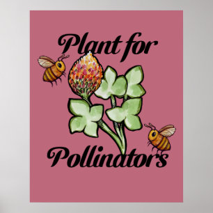 Poster Plante pour abeille pollinisatrice