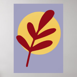 Poster Plante rouge Jaune