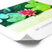 Poster Plante rouge vert brillant de l'eau (Coin)