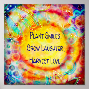 Poster Plante sourit joyeux Inspirationnel