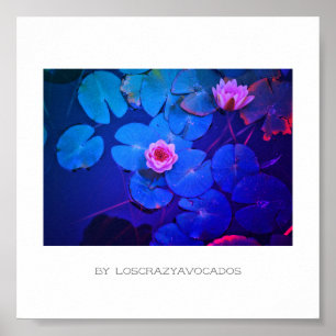 Poster Plante Stylisé Rose Eau Lily Fleurs