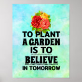 Poster Plante un jardin est croire en demain (Devant)