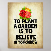 Poster Plante un jardin est croire en demain (Devant)
