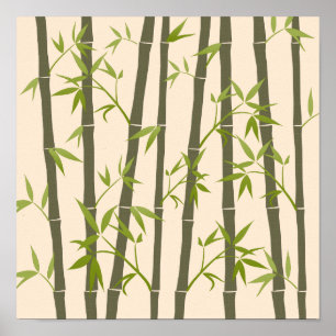 Poster Plantes de bambou vert naturel