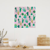 Poster Plantes de cactus cactées sud-ouest rustiques rose (Cuisine)