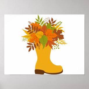 Poster Plantes de couleur d'automne en Bottes