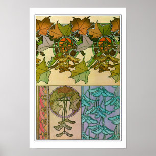 Poster Plantes de style Art Nouveau, Mucha
