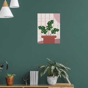 Poster Plantes Monstera Mignonnes Cadre Design Bohème 