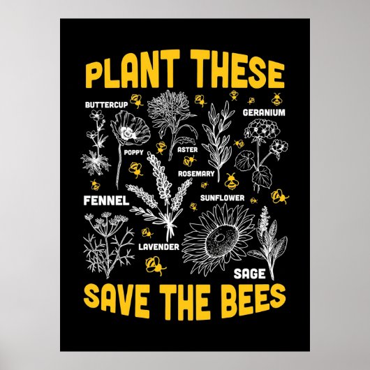 Poster Plantes Qui Sauvent Les Abeilles (Devant)