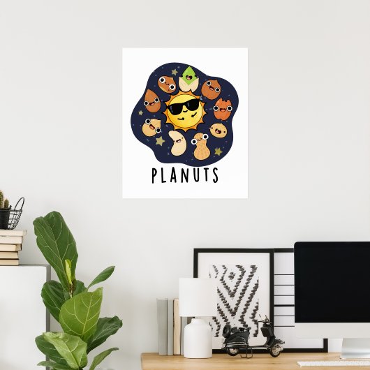 Poster Planuts Funny Astronomie Nuts Pun (Bureau à domicile)