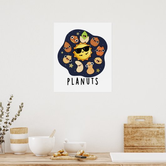 Poster Planuts Funny Astronomie Nuts Pun (Cuisine)