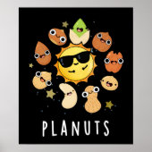 Poster Planuts Funny Astronomie Nuts Pun Dark BG (Devant)