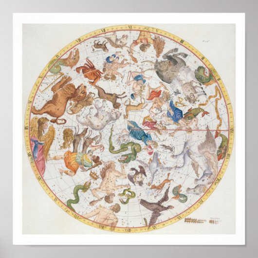 Poster Plaque 26 de "Atlas Coelestis", de John Flamsteed (Devant)