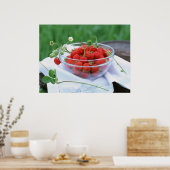Poster Plaque avec fraise (Cuisine)