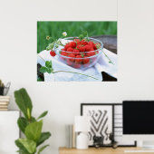Poster Plaque avec fraise (Bureau à domicile)