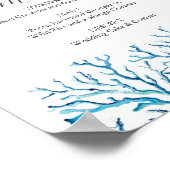 Poster Plaque Buffet Mariage Plage Aquarelle Starfish (Coin)