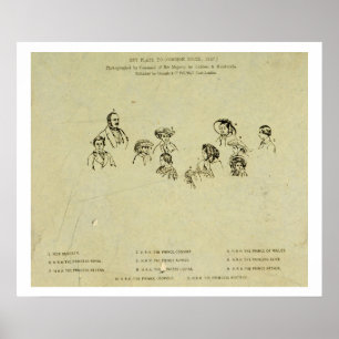 Poster Plaque clé pour le portrait de la famille royale à