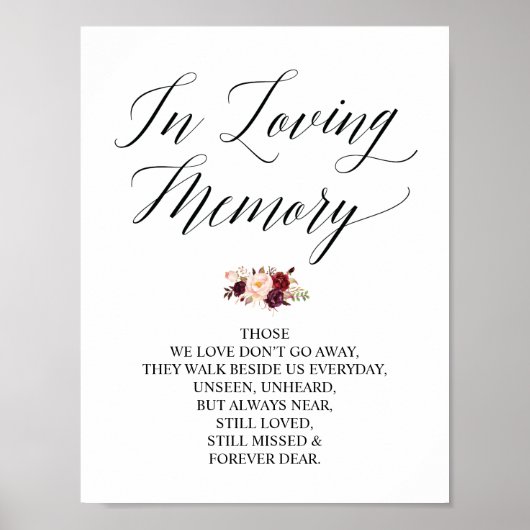 Poster Plaque commémorative de mariage à la mémoire de l' (Devant)