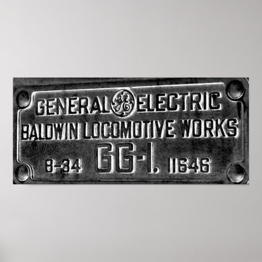 Poster Plaque Constructeurs GG-1 #4800 du chemin de fer d (Devant)