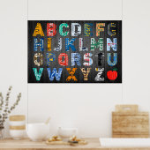 Poster Plaque de licence Alphabet (Cuisine)