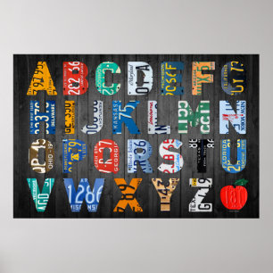 Poster Plaque de licence Alphabet